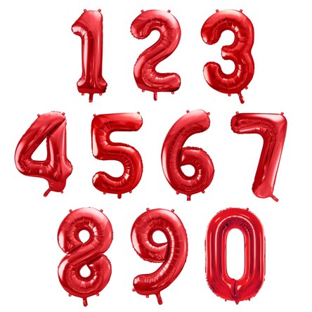 Balloons - Red numbers 86cm