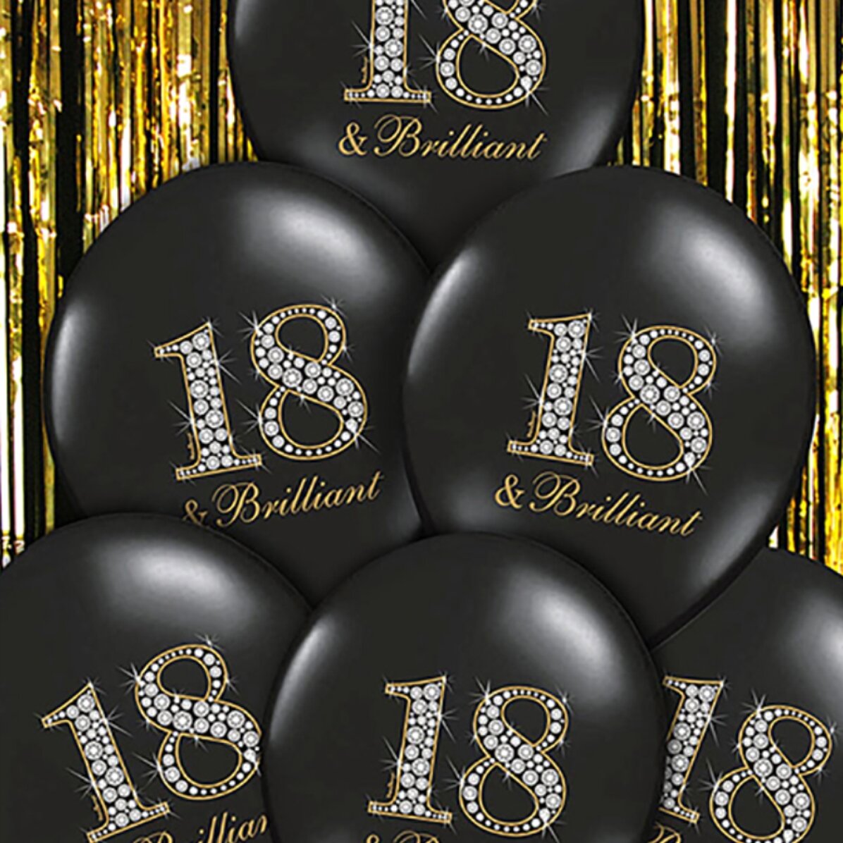Sada 6 balónků k oslavě plnoletosti – 18 & Brilliant