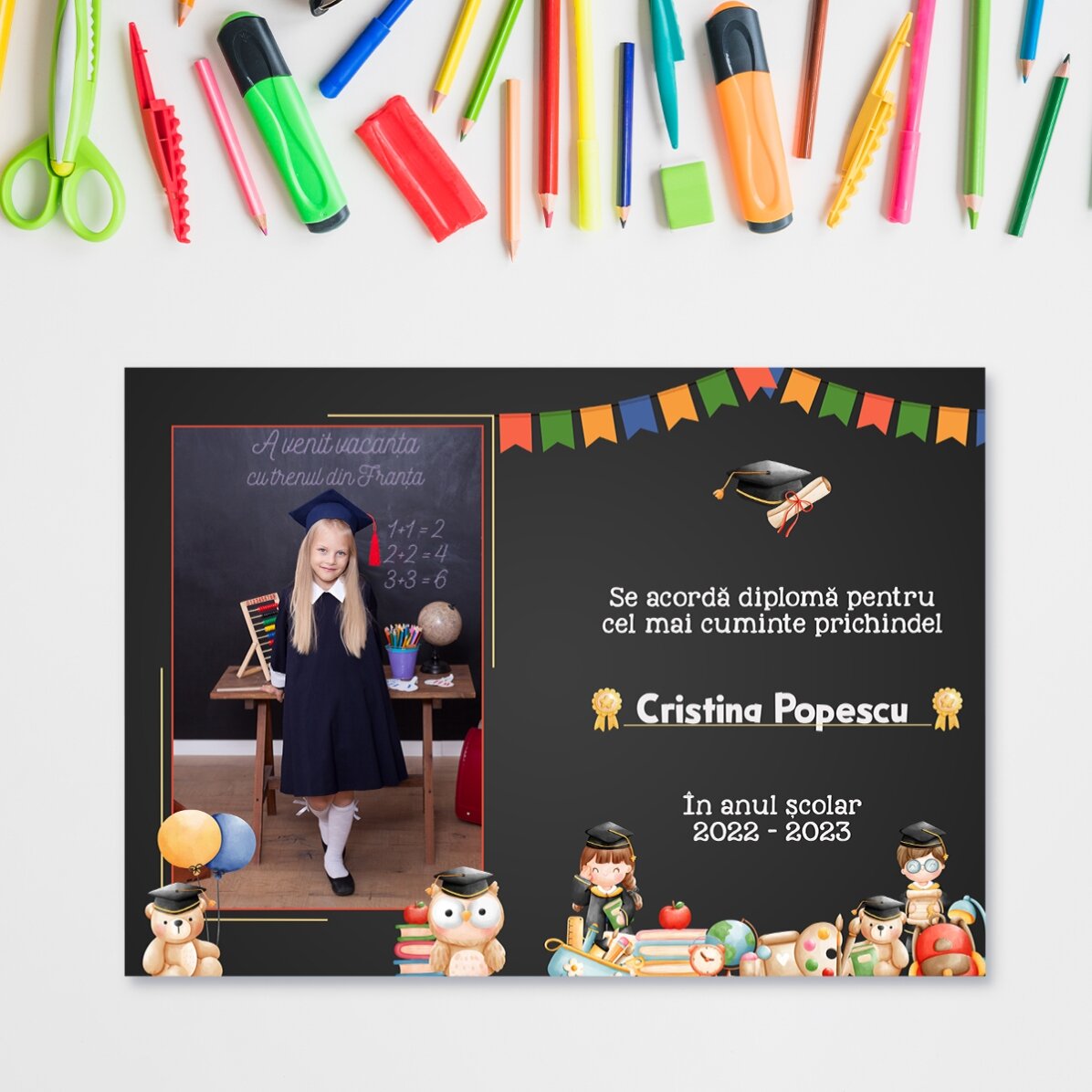 Personalised diploma with photo and text - For schoolchildren
