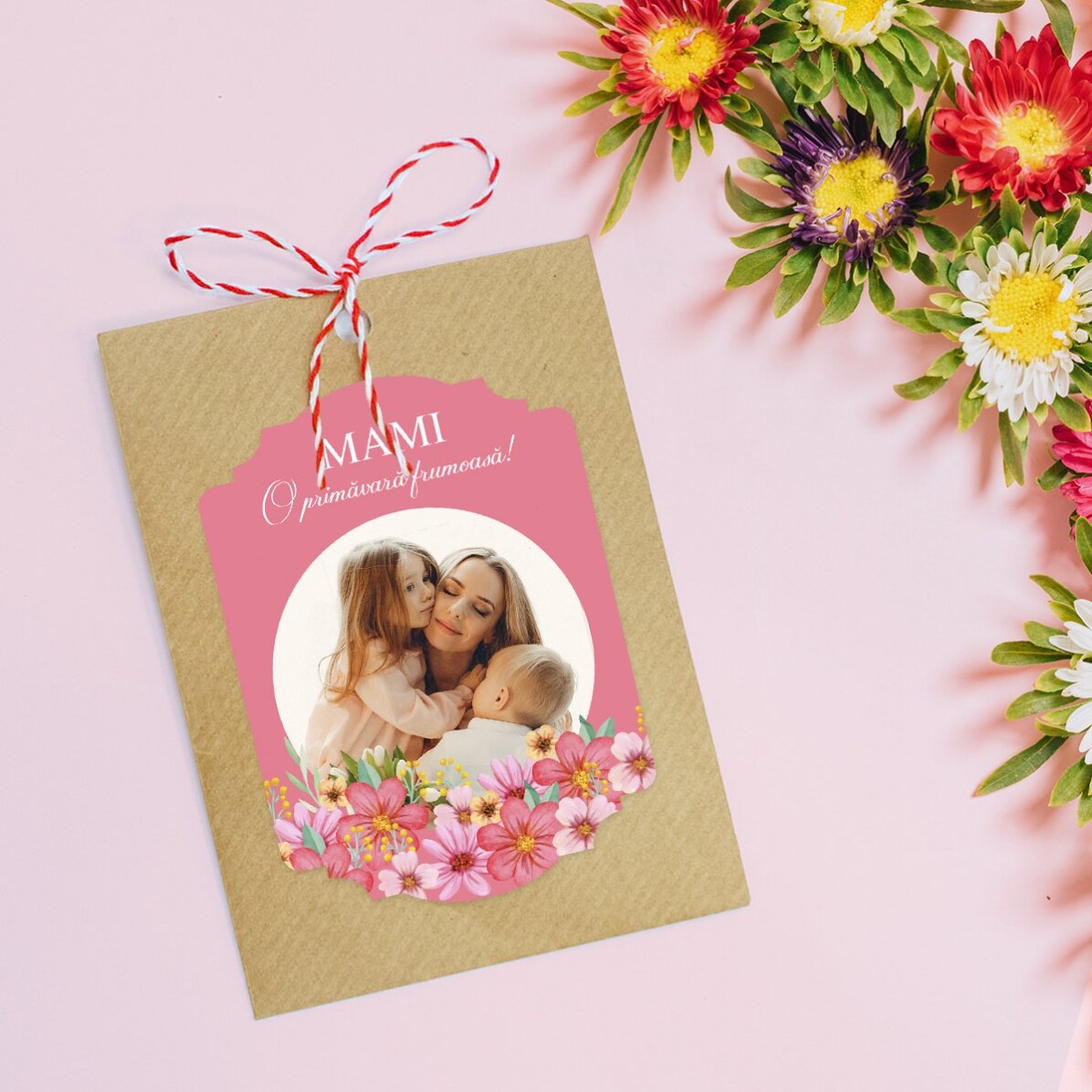 Zasazovatelný martisor s vlastní fotografií a vzkazem – Floral