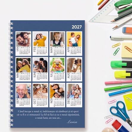 Personalizovaný zápisník s 12 fotografiemi a textem – Kalendář