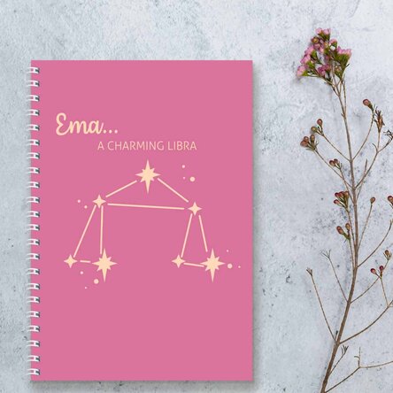 Personalised notebook with text - Libra