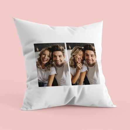 Personalizovaný polštář se dvěma portrétními fotografiemi