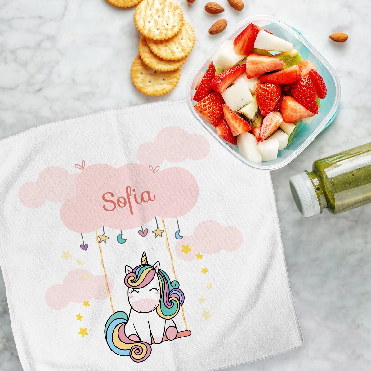 Ručník s vlastním textem pro děti – Cute Unicorn