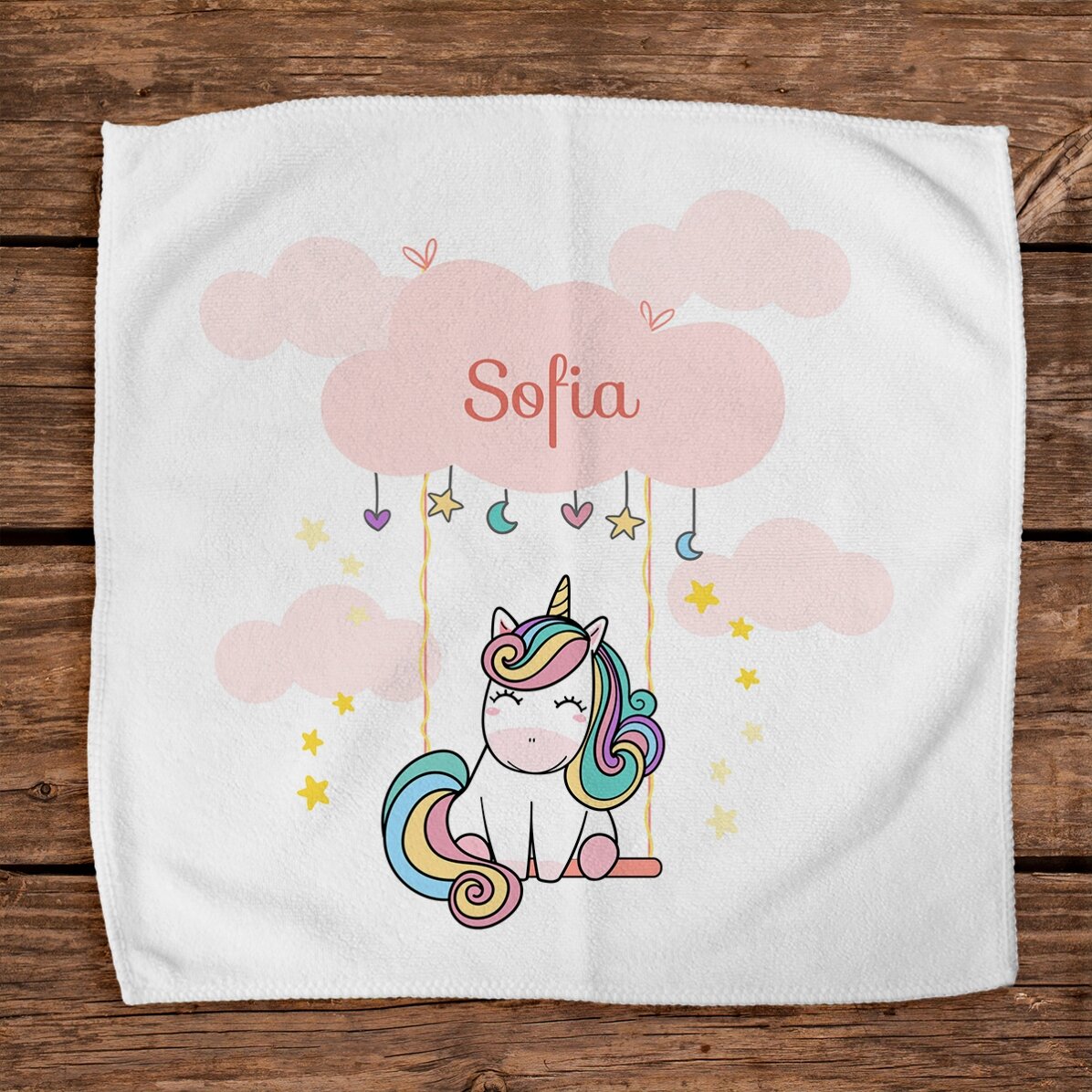 Ručník s vlastním textem pro děti – Cute Unicorn