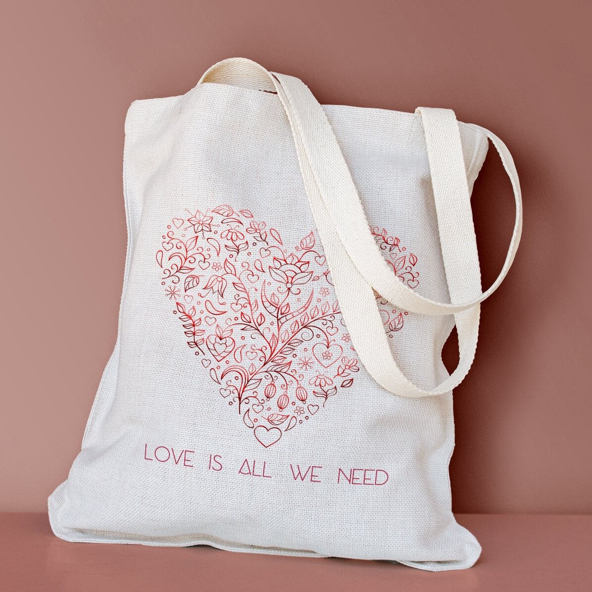 Taška s vlastním nápisem – Love is all we need
