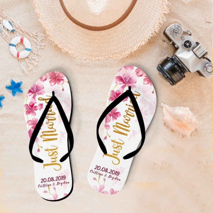 Personalizované žabky s nápisem – Just Married