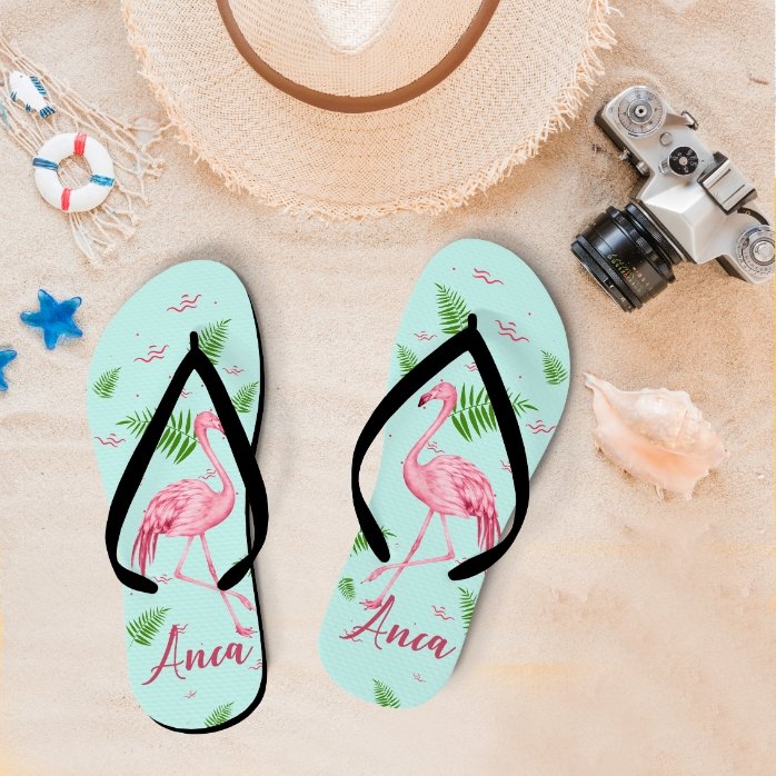 Dětské žabky s vlastním textem – Flamingo
