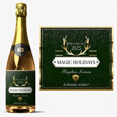 Šumivé víno s vlastním nápisem – Golden Antlers