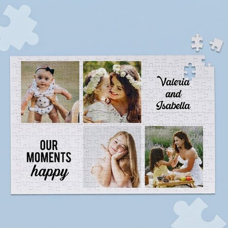 Personalizované puzzle se 4 fotografiemi a textem, 40 × 28,5 cm – Vzpomínky