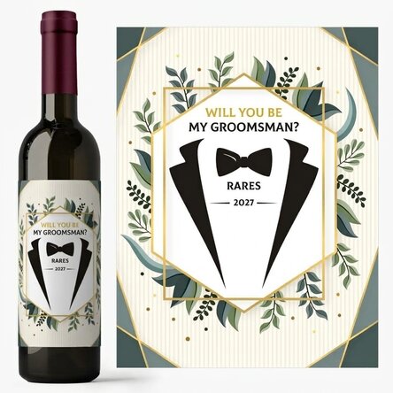 Víno s vlastním textem – Will you be my groomsman?
