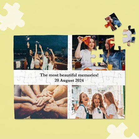 Personalizované puzzle se 4 fotografiemi a textem, 28 × 19 cm – Nejkrásnější vzpomínky