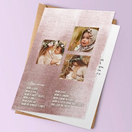 Personalizované přání se 3 fotografiemi a textem – Něžná bytost