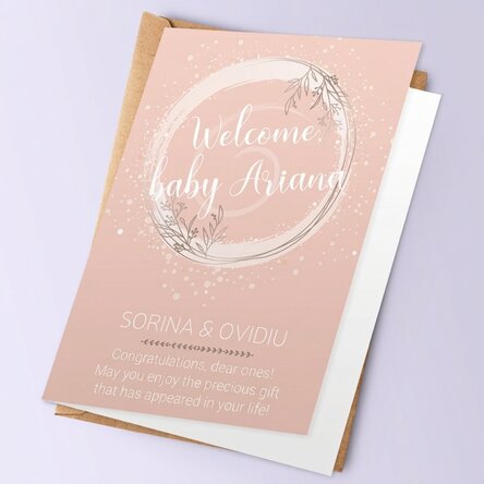 Personalizované přání s textem – Welcome, baby!