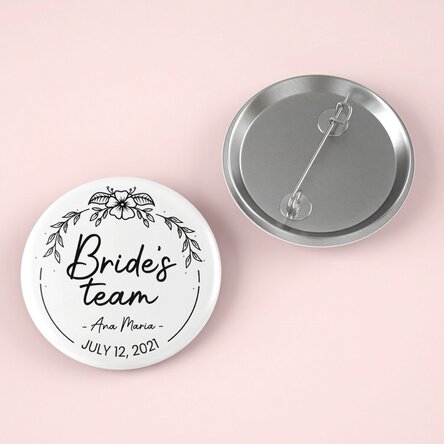 Personalizovaná placka s textem – Bride's team
