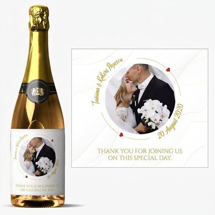 Šumivé víno s vlastním textem a fotografií – Our Wedding