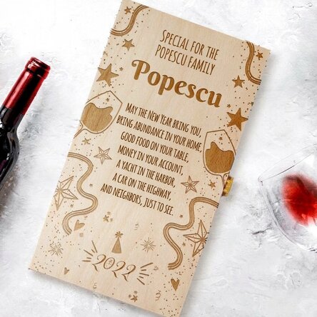 Personalizovaná krabička na víno pro dvě láhve s vzkazem – Nový rok