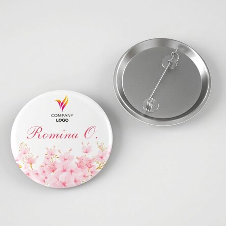 Personalizovaná placka s logem a jménem – Flowers
