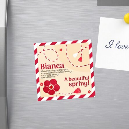 Magnet 10x10 s vlastním jménem a vzkazem