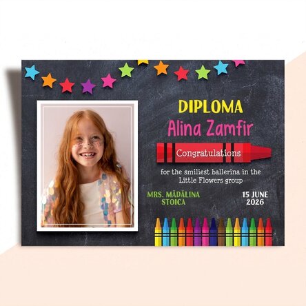 Osobní diplom s textem a fotografií pro nejmenší
