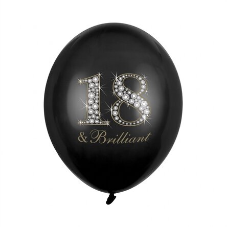 Sada 6 balónků k oslavě plnoletosti – 18 & Brilliant