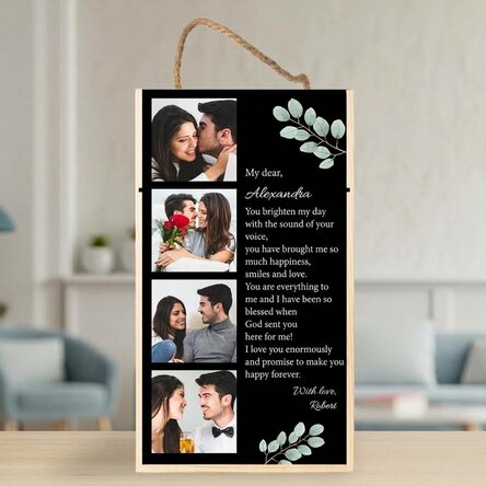 Krabička na víno pro 2 láhve s možností personalizace pomocí 4 fotografií a vzkazu