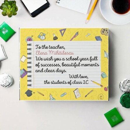 Personalizovaná krabička bonbónů s vzkazem k začátku roku