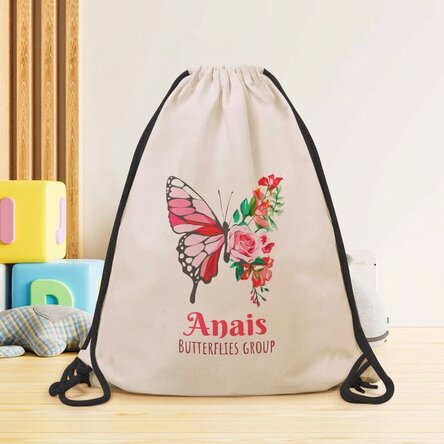 Personalised backpack with text - Colourful butterfly