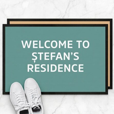 Vstupní rohožka s vlastním textem – Welcome to my residence