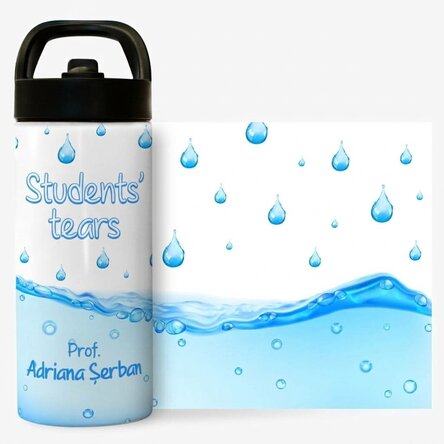 Thermos with handle and straw personalised with name - Students' tears