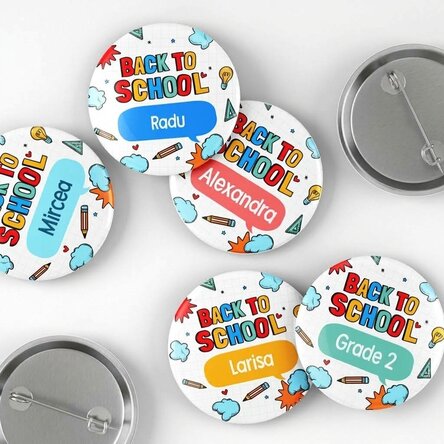 Personalizovaná odznáčka se jménem – Zase do školy