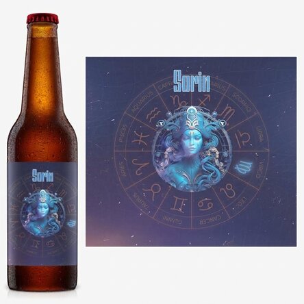 Personalised beer with name and zodiac sign - Virgo