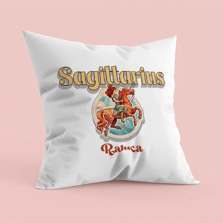 Personalised cushion with name and zodiac sign - Sagittarius