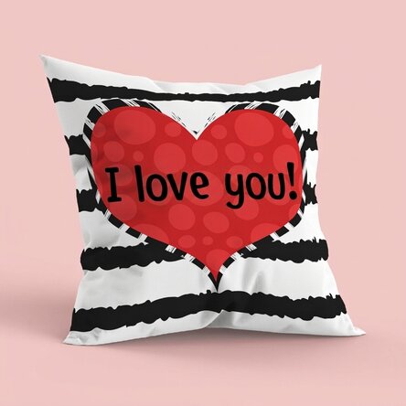 Personalizovaný polštář s nápisem, velký formát – Doodle heart