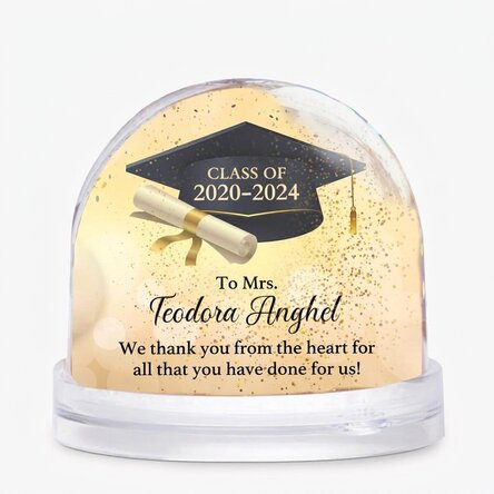 Personalised desk globe with photo and text - Graduation