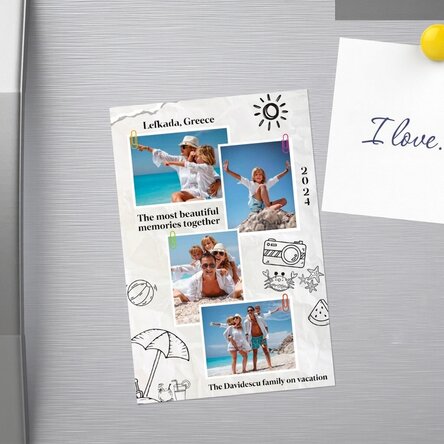 Magnet 10 × 15 cm s 4 fotografiemi a textem – Holiday