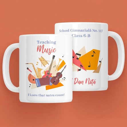 Personalizovaný hrnek s nápisem – Učitel hudební výchovy