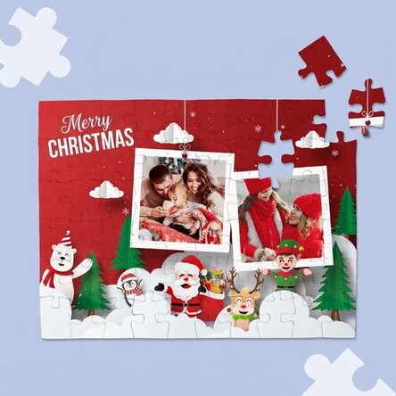 Personalizované puzzle se 2 fotografiemi – Veselé Vánoce