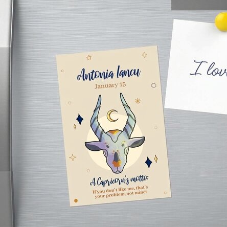Magnet 10 × 15 cm s vlastním textem – znamení Kozoroha