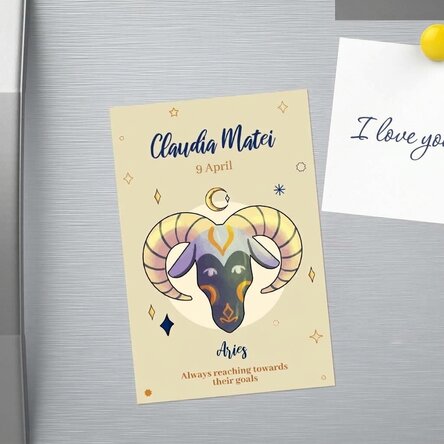Magnet 10 × 15 cm s vlastním textem – znamení Berana