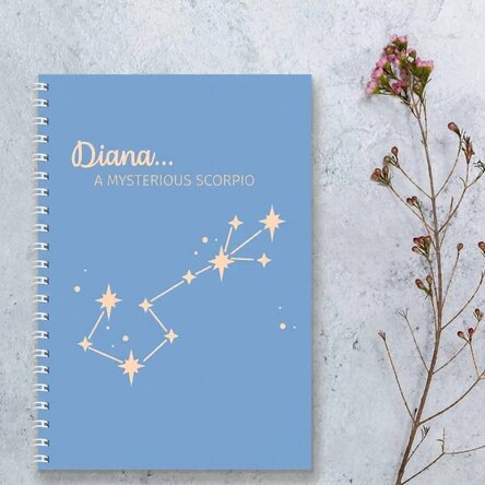 Personalised notebook with text - Scorpio