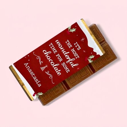 Mini chocolate bar personalised with message - Most wonderful time