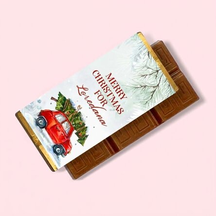 Personalised mini chocolate bar with message - Merry Christmas