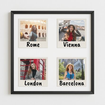 Personalizovaný obraz se 4 fotografiemi a textem – Polaroid