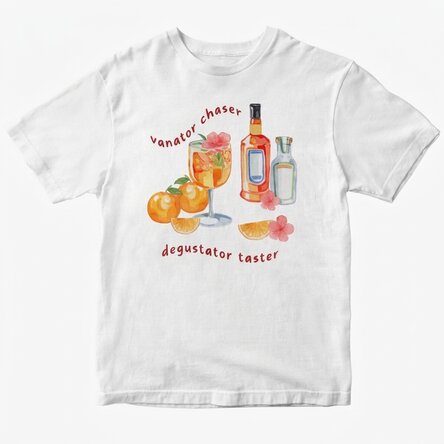 Bavlněné tričko s vlastním nápisem – Sunset & cocktails