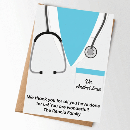 Personalised card with text - For doctors