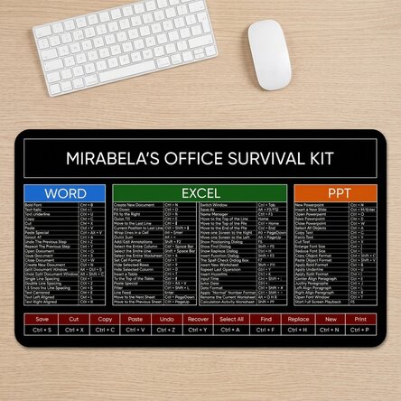 Podložka pod myš XXL s vlastním textem – Office Survival Kit