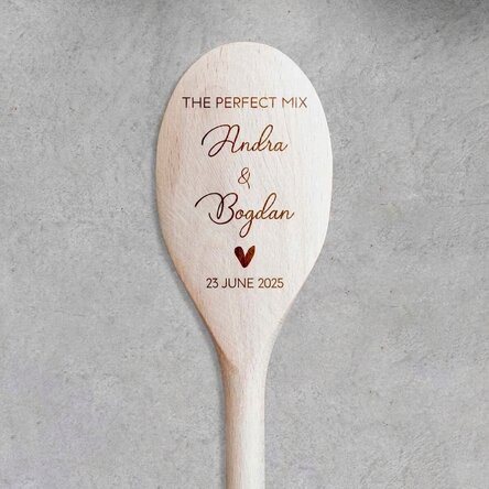 Dřevěná lžíce s vlastním textem – The Perfect Mix