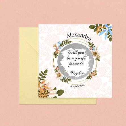 Personalizovaná stírací karta s vzkazem – Flower proposal