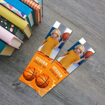 Personalizovaná záložka s textem a fotografií – Basketbal